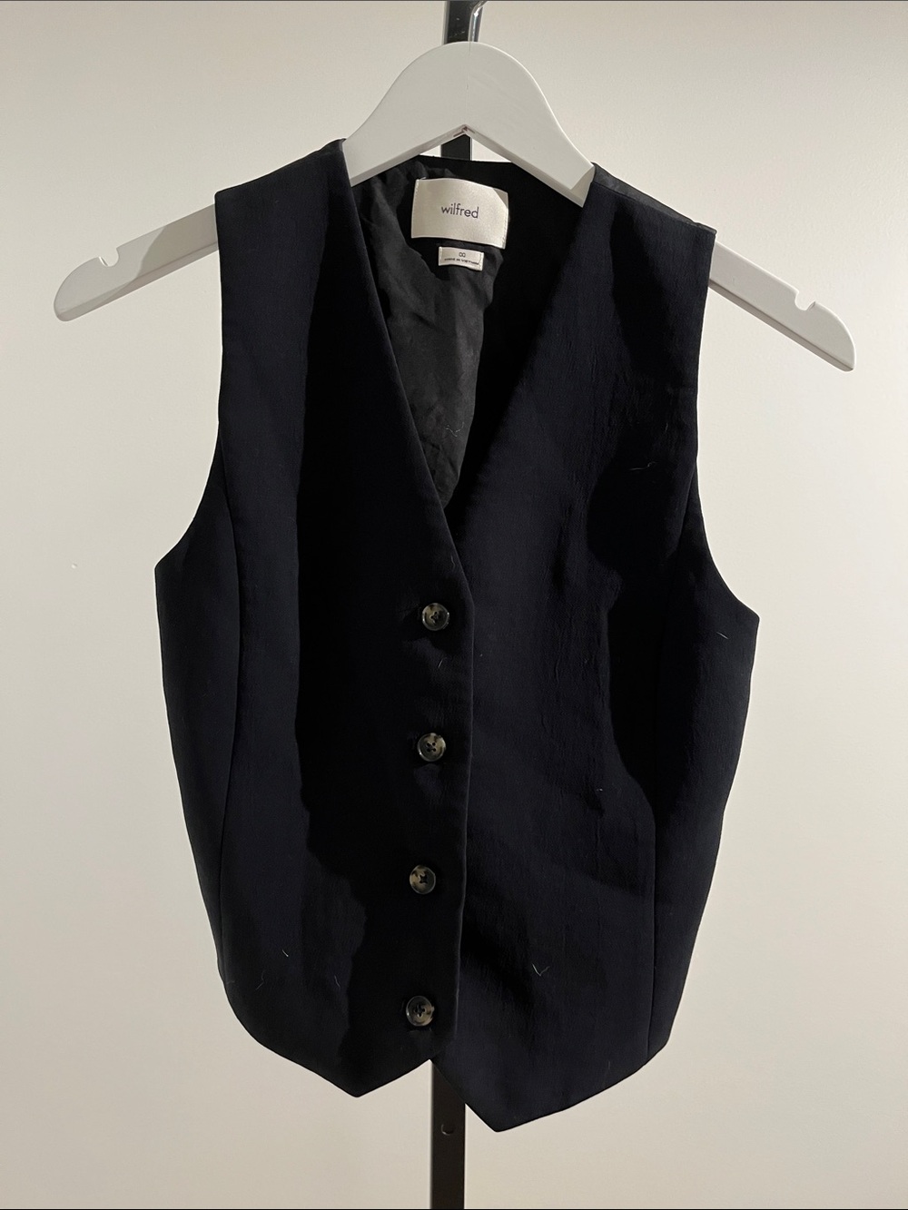Wilfred Black Button-Front Tailored Vest